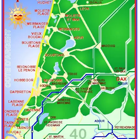 Maison Landaise 6 Personnes 20min De L'ocean Meuble Tourisme 3 Etoiles Feriehus Josse
